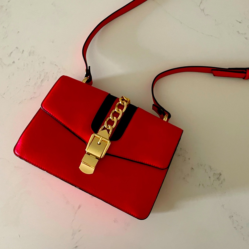 Red crossbody purse